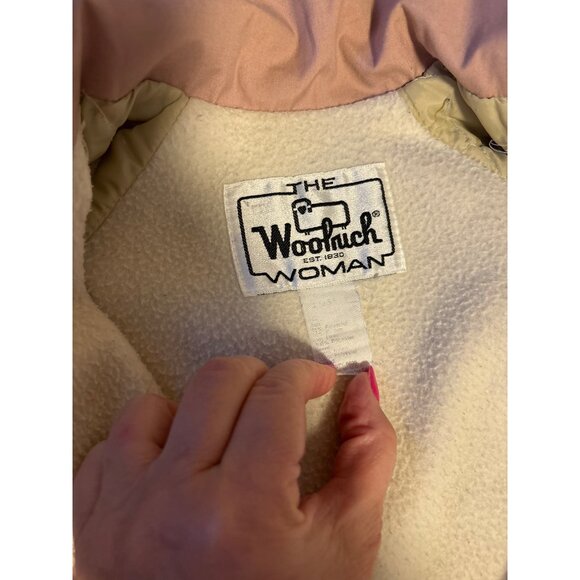 Vintage Woolrich Pink Fleece Lined Full Zip Bomber Jacket Sz S - Picture 6 of 9